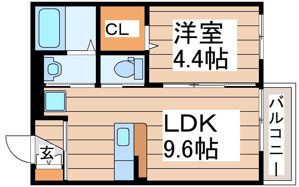 クレストIII(1LDK/3階)の間取り写真