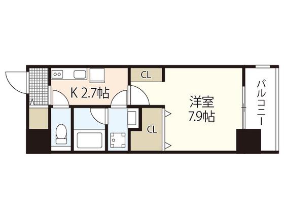 CASA EN III(1K/5階)の間取り写真