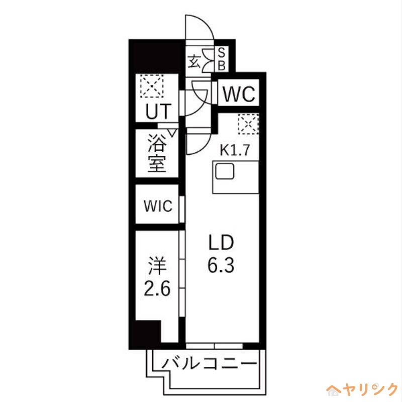 メイクスアート浄心(1LDK/7階)の間取り写真