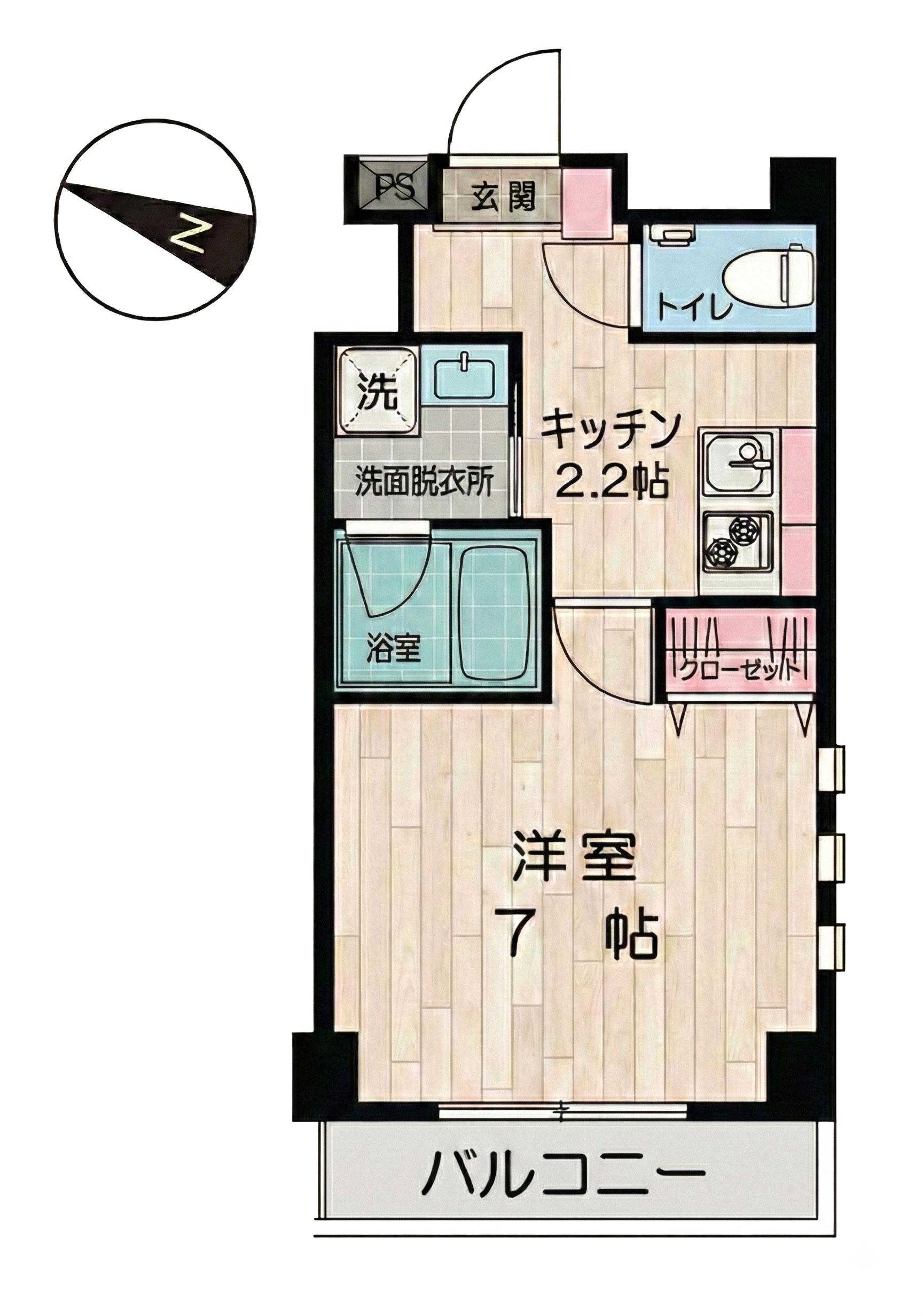 メゾン桜丘(1K/1階)の間取り写真