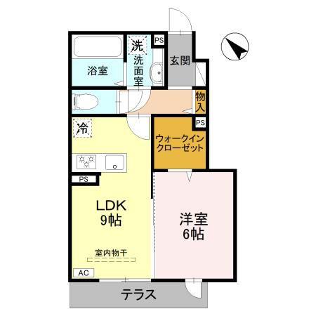 RESIDENCE歌川町 B棟(1LDK/1階)の間取り写真