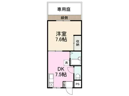 センターハイツ上原(1DK/1階)の間取り写真
