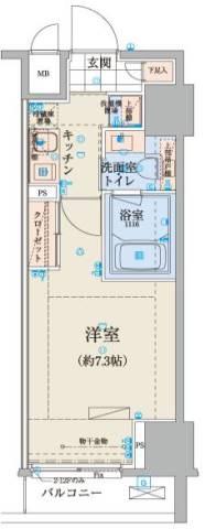リヴシティ日本橋ネクステシア(1K/5階)の間取り写真