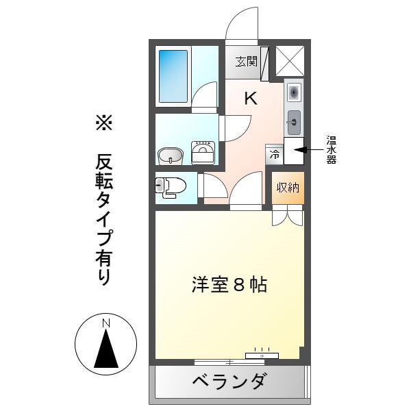 ソシア29 A・B(1K/2階)の間取り写真