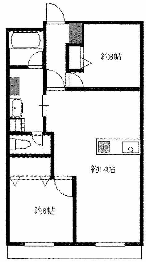 ポートライフ大和(2LDK/3階)の間取り写真