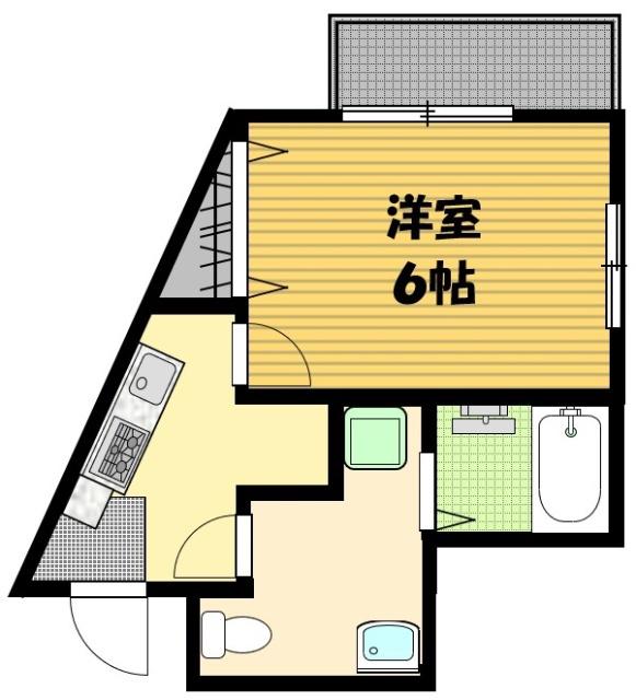 クッカ清水(1K/3階)の間取り写真
