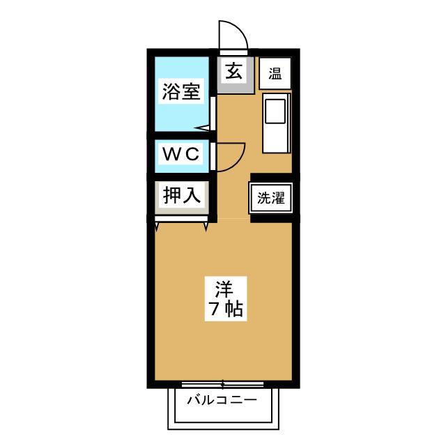 エレンシア円(1K/1階)の間取り写真
