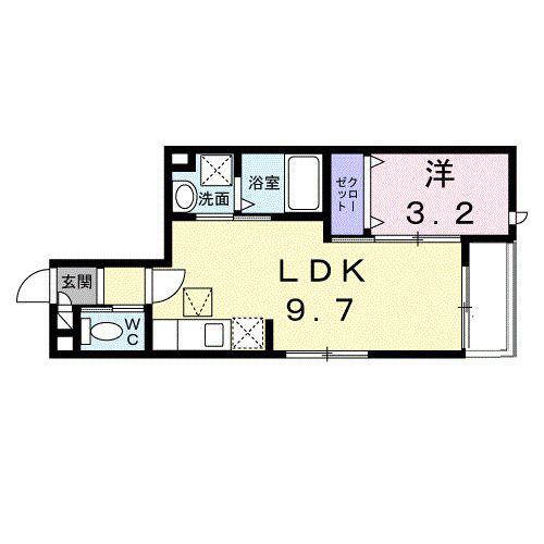 ウェルスクエア中野(1LDK/1階)の間取り写真