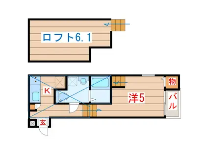 リブレ花京院(1K/2階)の間取り写真