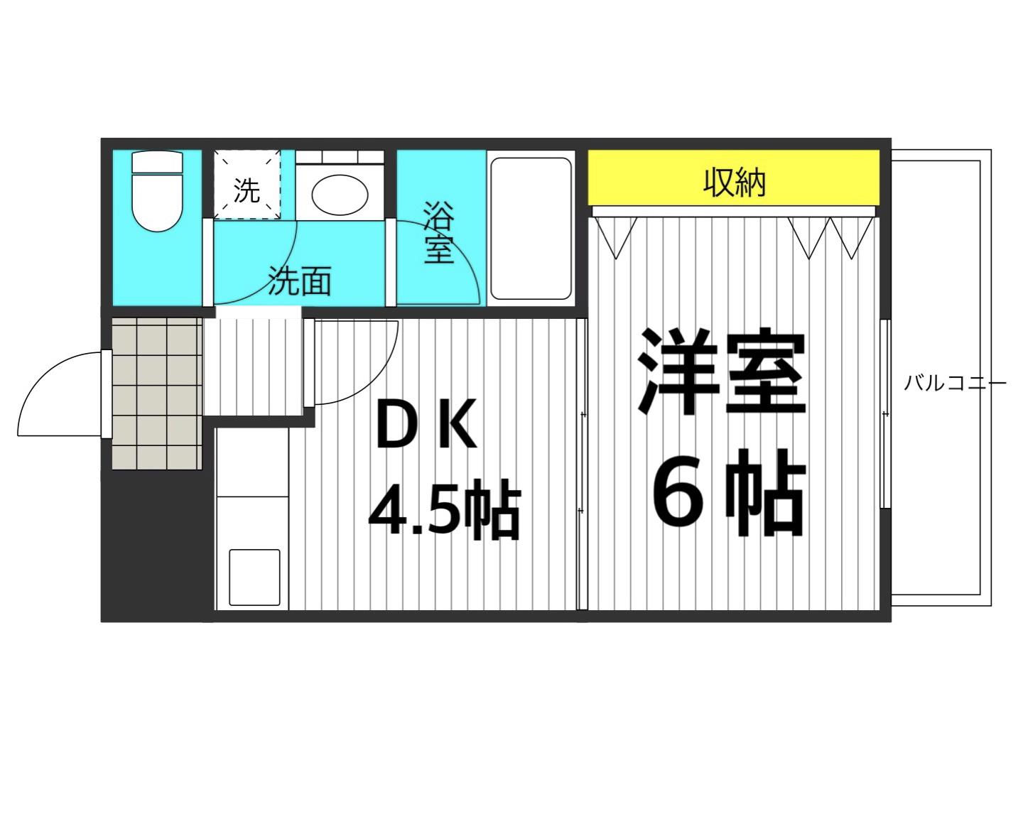 CORRECT FORET 住道(1DK/5階)の間取り写真