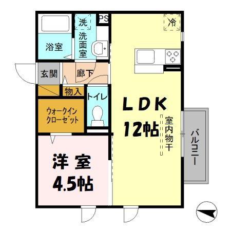 カステロ・デ・グロリアⅡ(1LDK/2階)の間取り写真