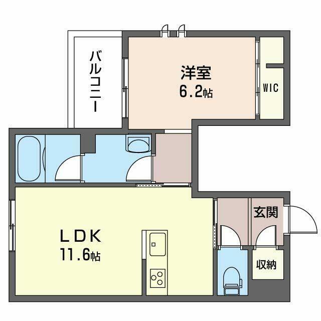 NORD 代沢(1LDK/2階)の間取り写真