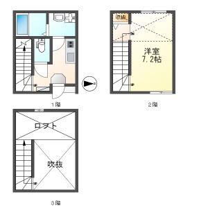 CASA名駅西(1SK/1階)の間取り写真