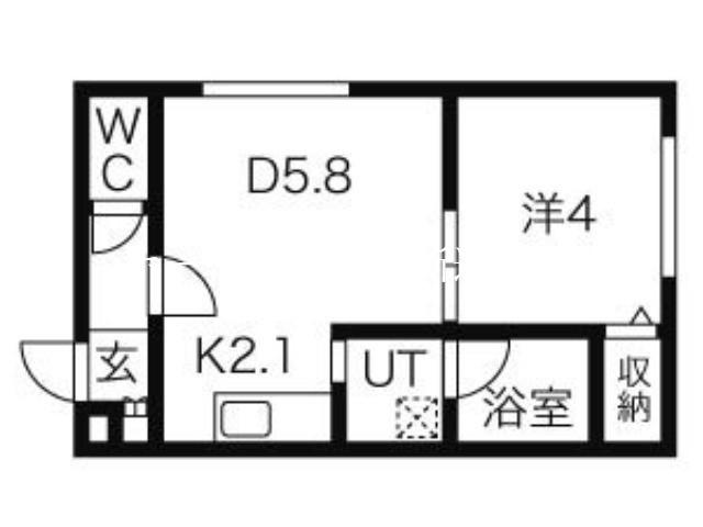 ガレリアN13(1DK/4階)の間取り写真