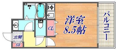 元町MGレジデンス3(ワンルーム/7階)の間取り写真