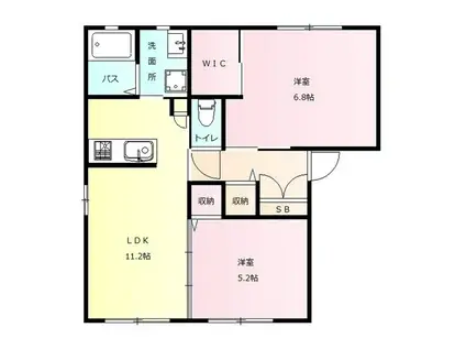 サンメゾン泉沢(2LDK/1階)の間取り写真
