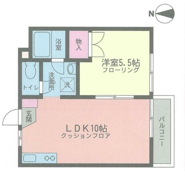 アーマスウエスト(1LDK/2階)の間取り写真