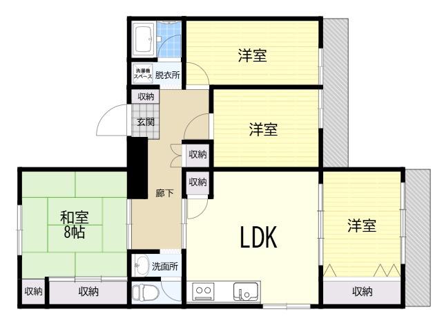 上杉スクウェア(4LDK/2階)の間取り写真