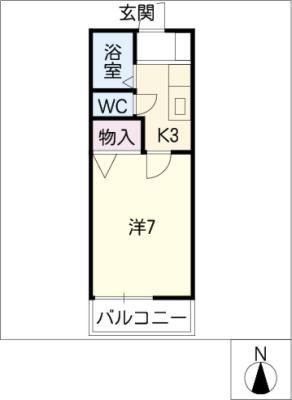 リバーサイドビレッジ(1K/2階)の間取り写真