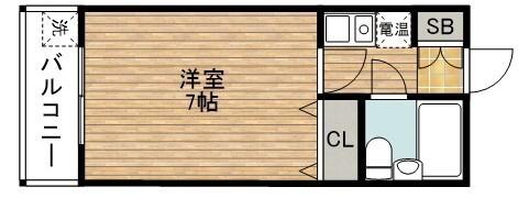 エスティライフ喜志駅前(1K/4階)の間取り写真