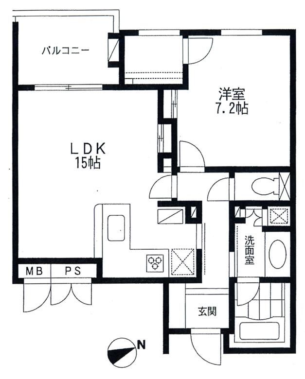 プレステージ野沢(1LDK/2階)の間取り写真