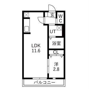 リムプラート幸町(1LDK/1階)の間取り写真