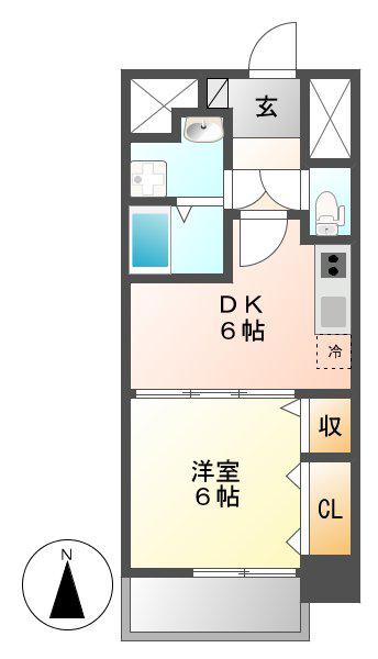 モン ヨイーエ(1DK/5階)の間取り写真