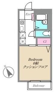 グランシャリオA棟(1K/2階)の間取り写真
