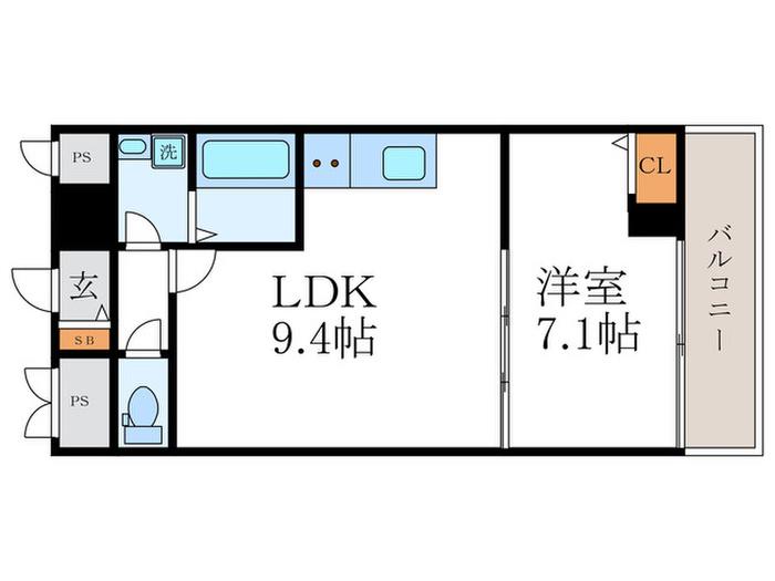 ル・ボーシエル(1LDK/2階)の間取り写真