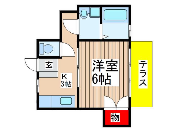 タカハシハイム(1K/1階)の間取り写真