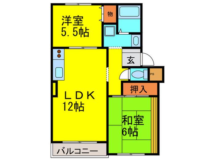 グッドライフ21(2LDK/1階)の間取り写真