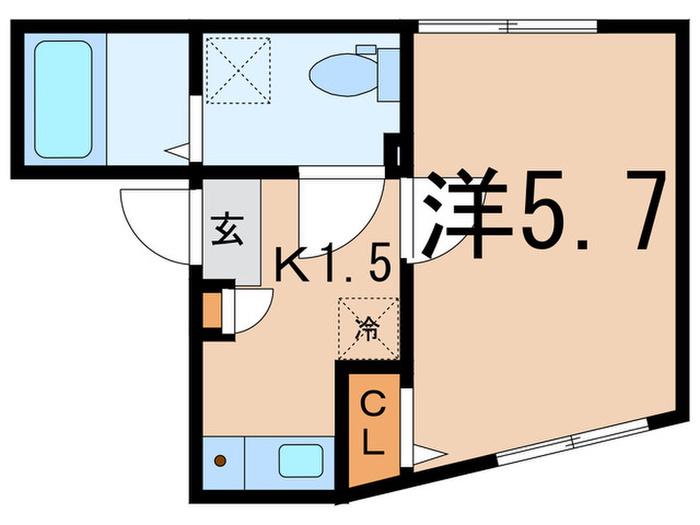 クローバーハウス(1K/3階)の間取り写真