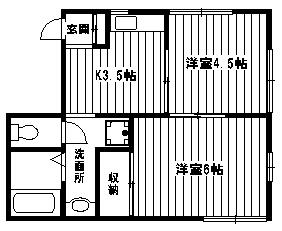 ルベール阿佐ヶ谷(2K/2階)の間取り写真