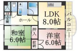 ドリーム寺池(2LDK/2階)の間取り写真