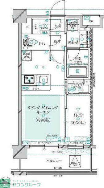 コージーコート蕨(1LDK/4階)の間取り写真