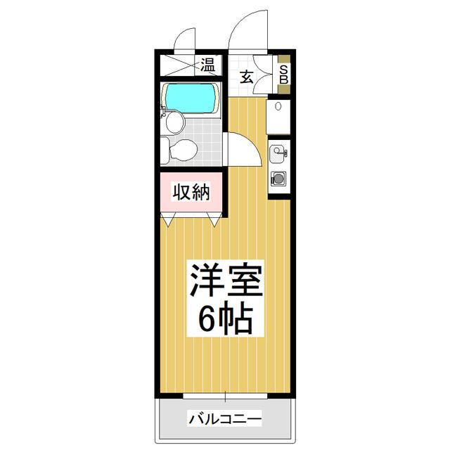 グリンピュア豊科 B(ワンルーム/2階)の間取り写真