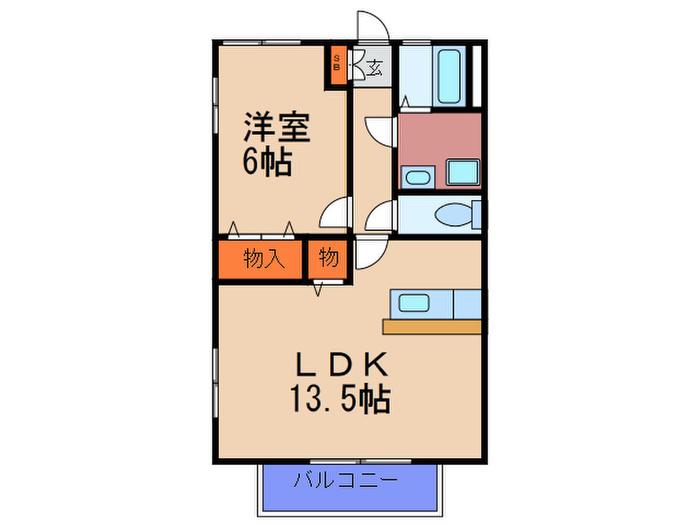 プレステージ野田(1LDK/2階)の間取り写真
