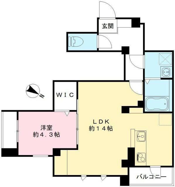 パークビュー世田谷桜丘(1LDK/2階)の間取り写真