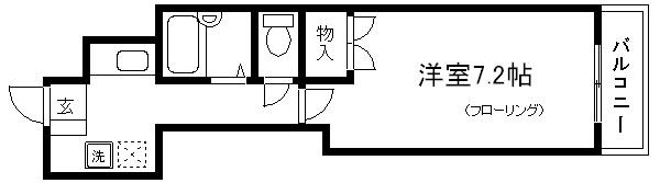 ドゥエル辻本(1K/2階)の間取り写真