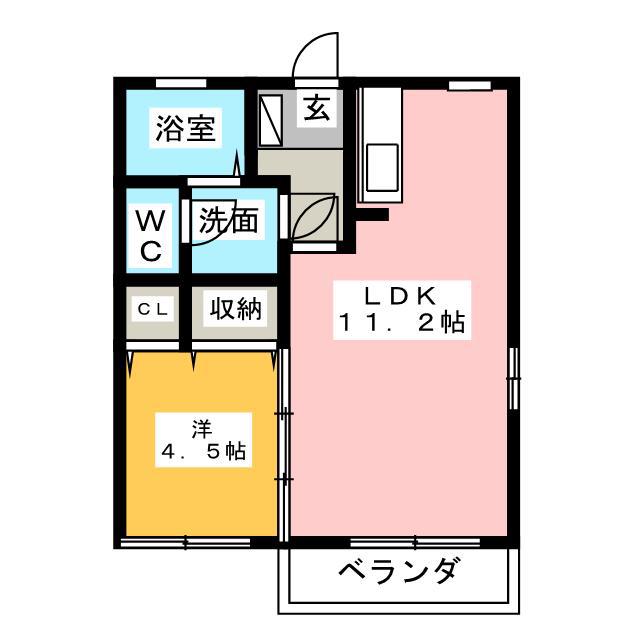 アストリア(1LDK/2階)の間取り写真