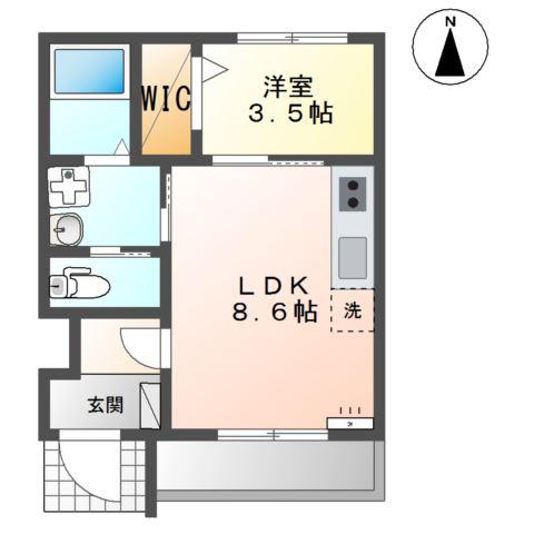 ピュアメゾン宝(1LDK/1階)の間取り写真