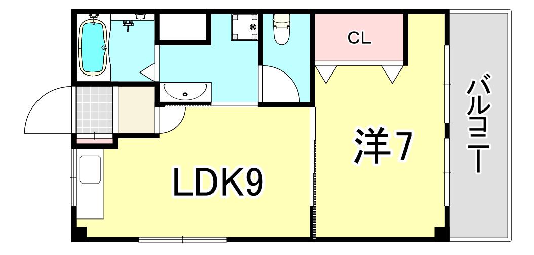 ハイツ77-2(1LDK/2階)の間取り写真