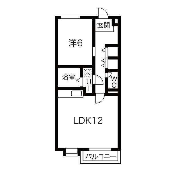 浅見壱番館(1LDK/4階)の間取り写真