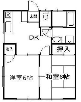ウインズ芝(2DK/1階)の間取り写真