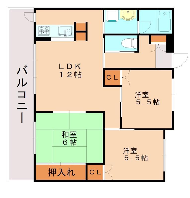 第8江藤ビル(3LDK/1階)の間取り写真