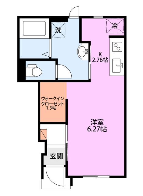 リビンド古正寺(ワンルーム/1階)の間取り写真