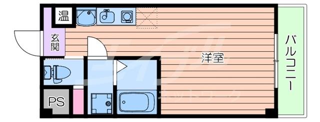 ヴィラほった(ワンルーム/3階)の間取り写真