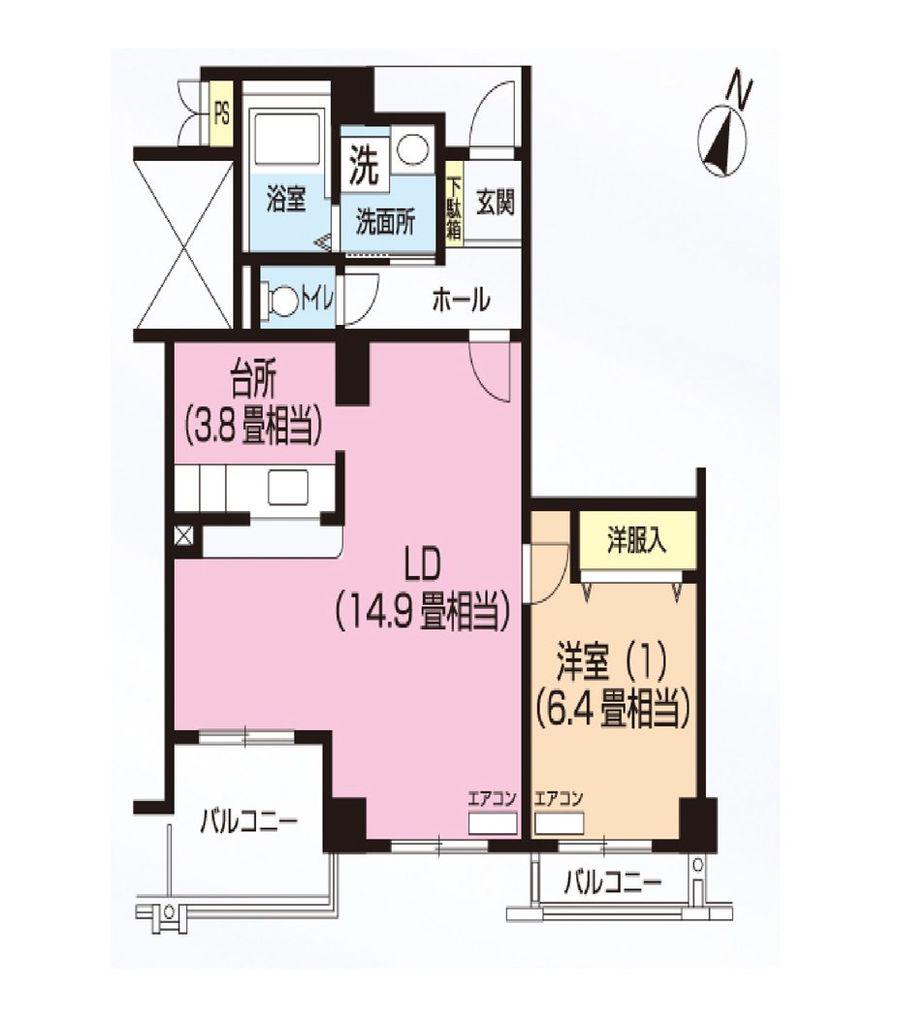 パティオス13番街(1LDK/3階)の間取り写真