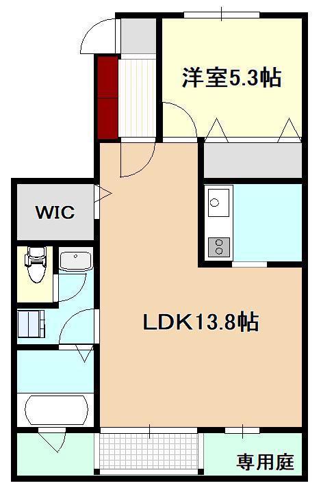 SWEET BOA B(1LDK/1階)の間取り写真