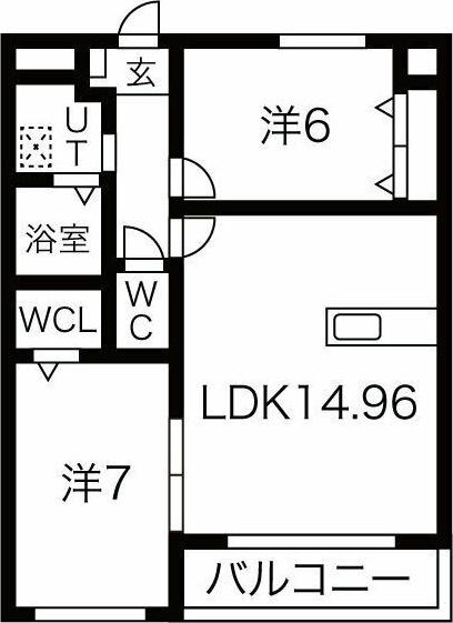 NOVELTY REY(2LDK/2階)の間取り写真